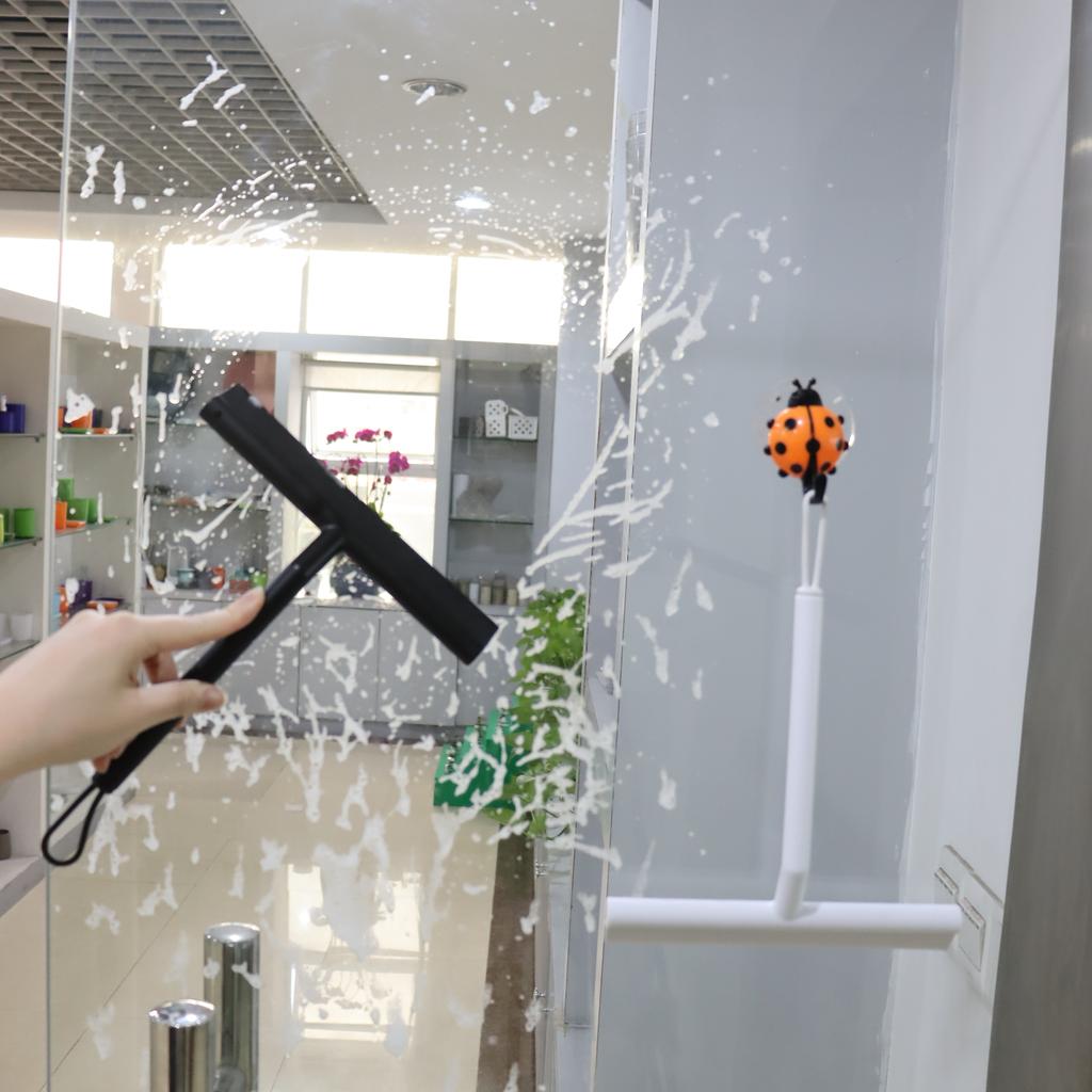 Sprchová stěrka čistič na skleněné dveře sprchová stěna škrabka se silikonovým držákem stěrka na zrcadlo do koupelny škrabka na čištění skla