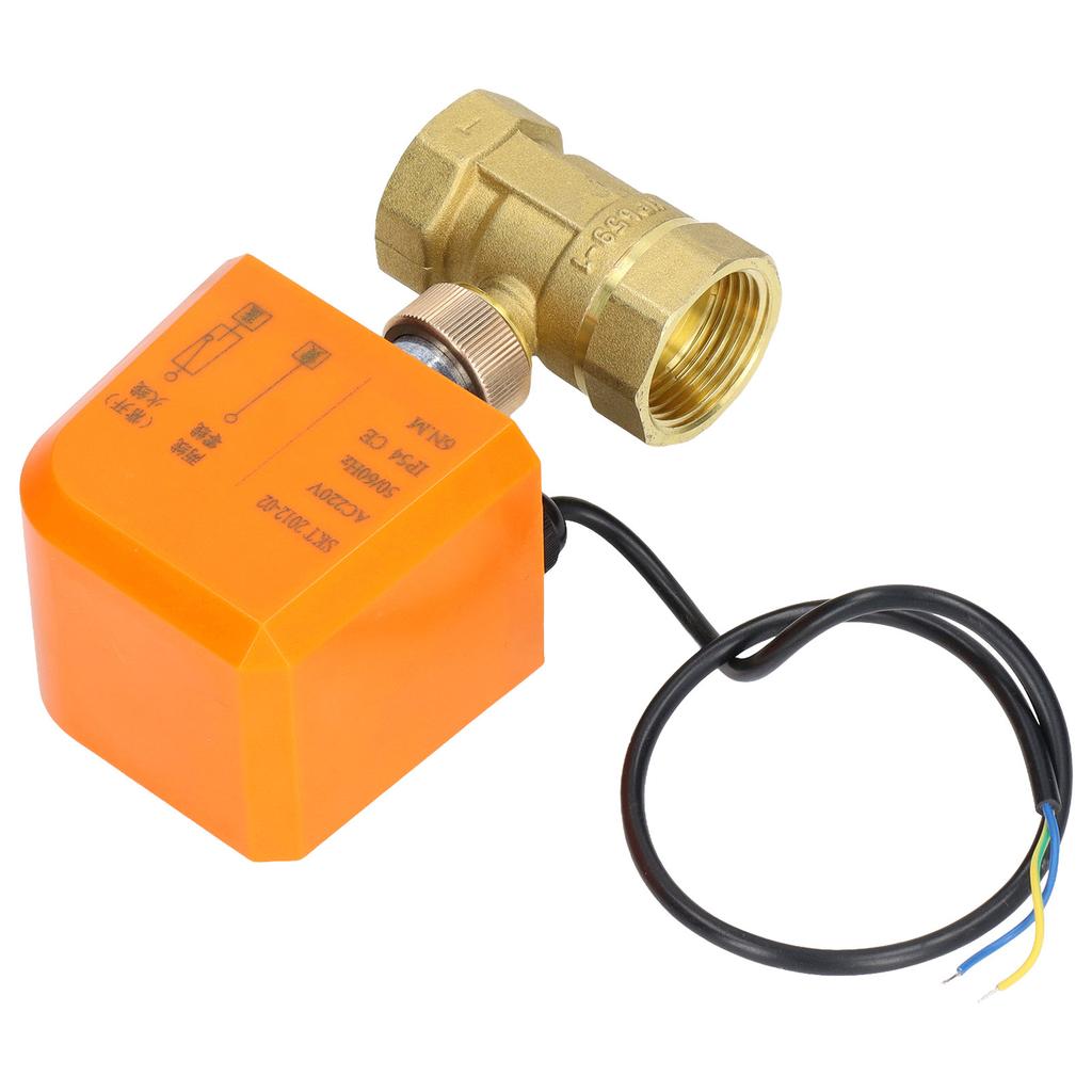Motorisiertes Kugelventil, 2-adrig, 2-Wege, normalerweise offen, DN25, Messing, ABS, Synchronmotor, AC220V