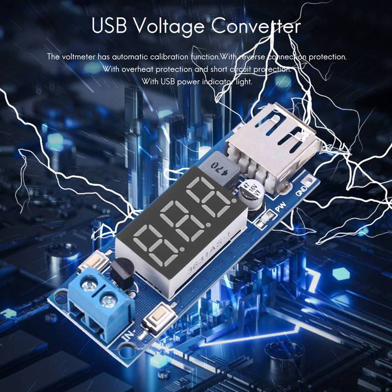 WO-DC-DC 4.5-40V Step Down LED Volt Meterr USB Voltage Converter Buck Module 5V/2A
