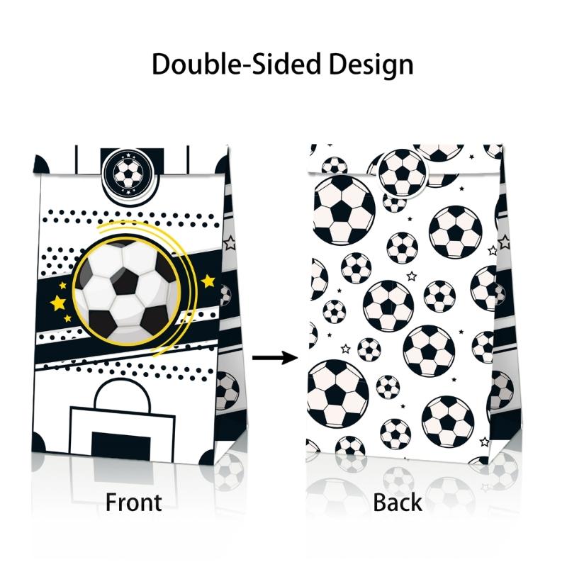  Practical Soccer Themed Gift Packaging Bags and Stickers Party Accessories