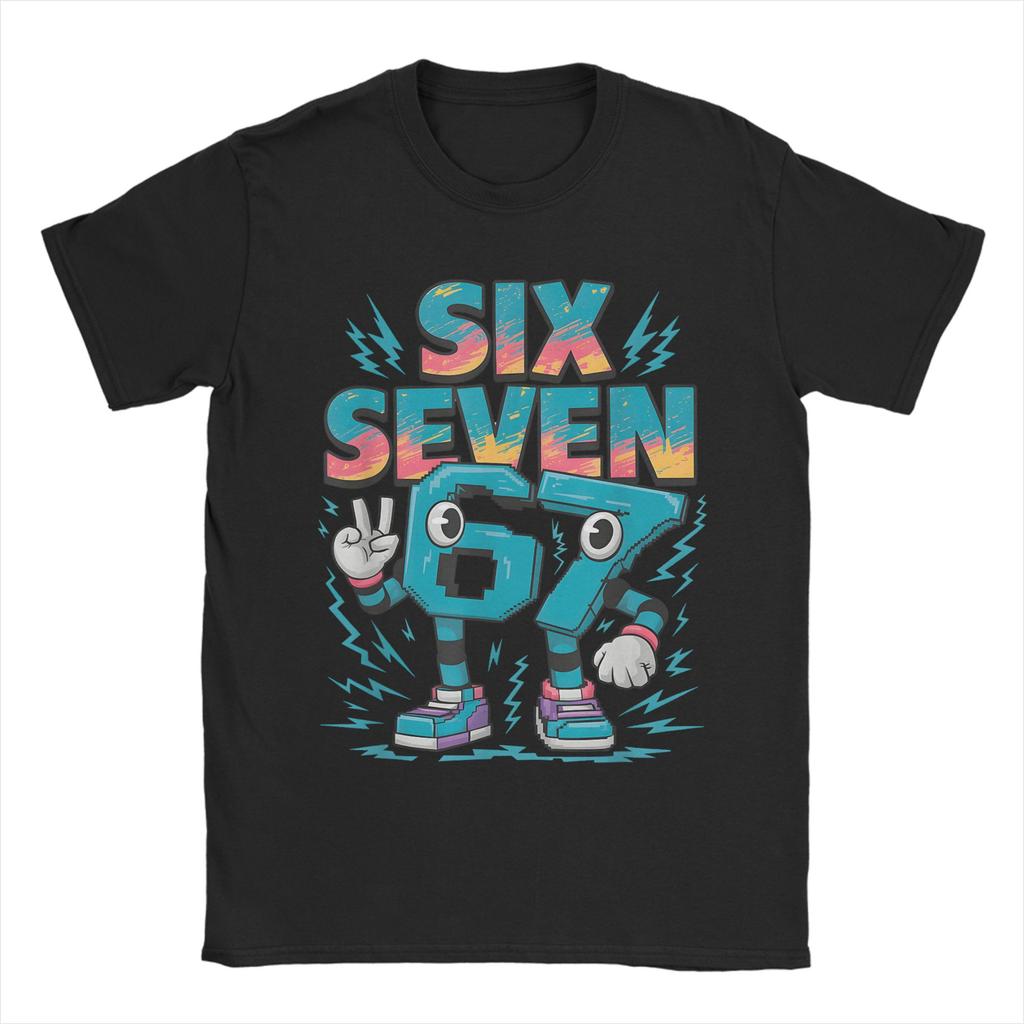 Streetwear T Shirt Beach Meme 67 Six Seven 6 7 Italian Brainrot  T-Shirts  Cotton Tee Shirt for Men Y2K Cheap Short Sleeve Tees
