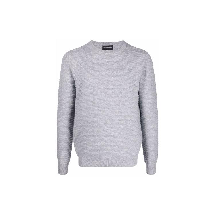 Emporio Armani Cashmere Sweaters Men's Gray Crew Neck Moderate 6K1MV7-1M08Z-0630