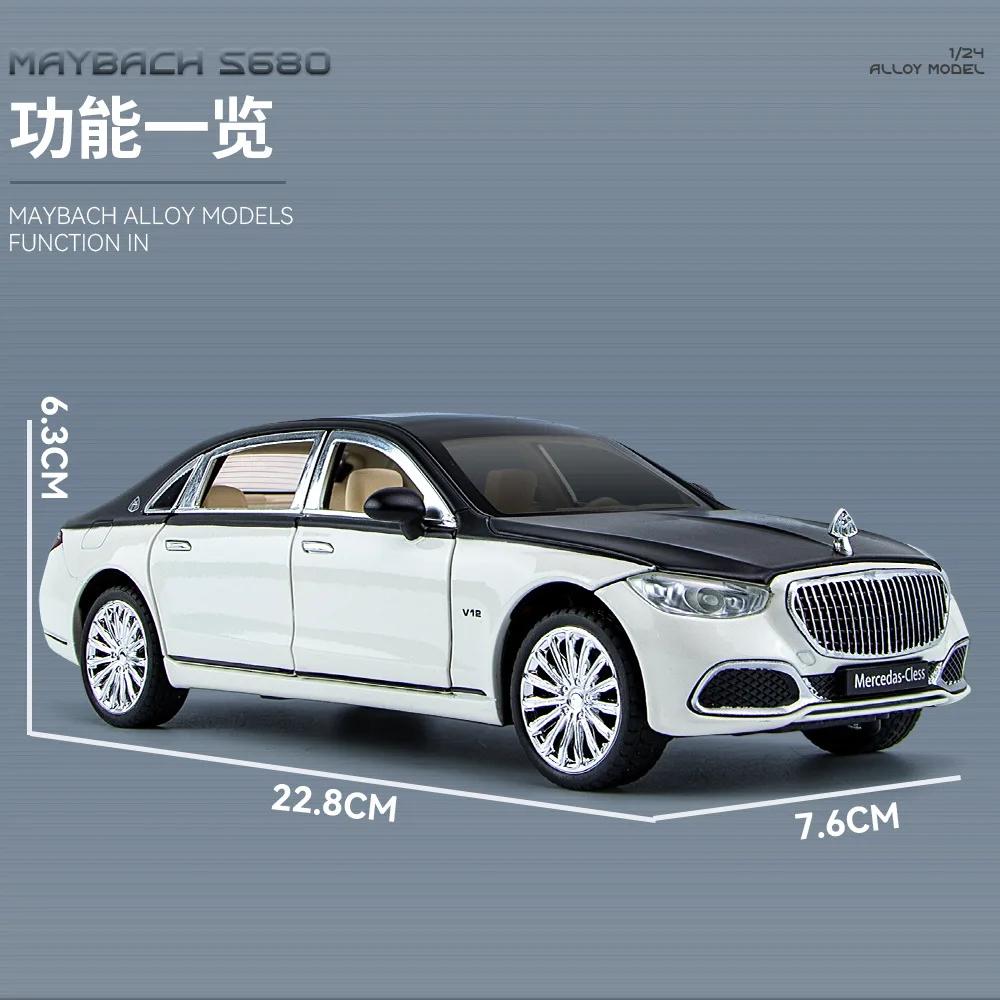 1:24 Mercedes Benz Maybach S680 Simulation Alloy Car Model Decoration Collection Gift Toy Die Casting Model Boy Toy