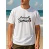 European sizes Doodle-style Logo Street Cool Print T-shirt | Highly Versatile for Fitness Training, Casual Short-sleeved, Men'S Clothing, Crew Neck