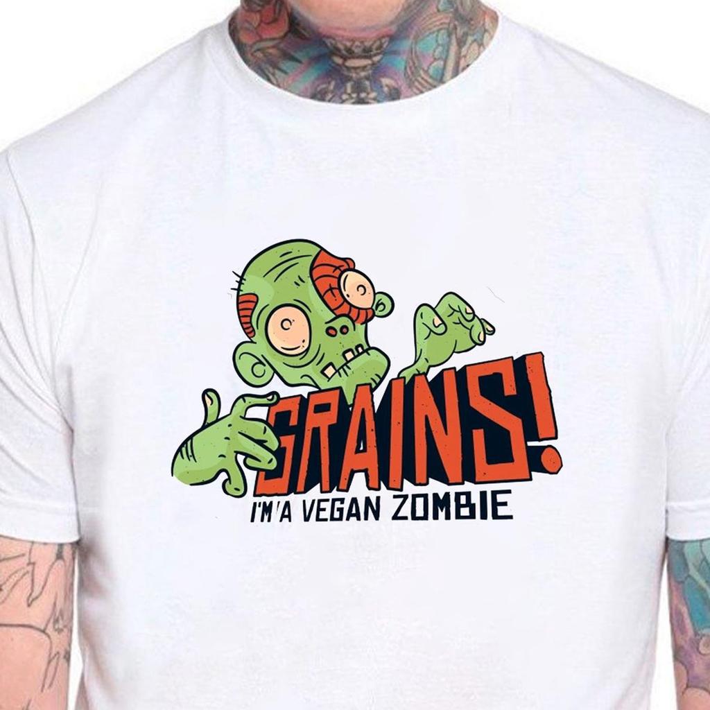 Grains! I'm A Vegan Zombie T-Shirt Unisex Uneek T-Shirt Fun Gift Novelty Tee Plant Based Tee