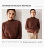 Women's 100% Cashmere Vintage Loose Fit Half High Neck Pullover - Thick, Warm Knit Sweater for Autumn/Winter.