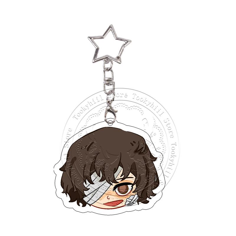 Bungo Stray Dogs Acrylic Keychain Dazai Osamu Edogawa Rampo Nakajima Atsushi Kawaii Exquisite Bag Decoration Keyring Pendant