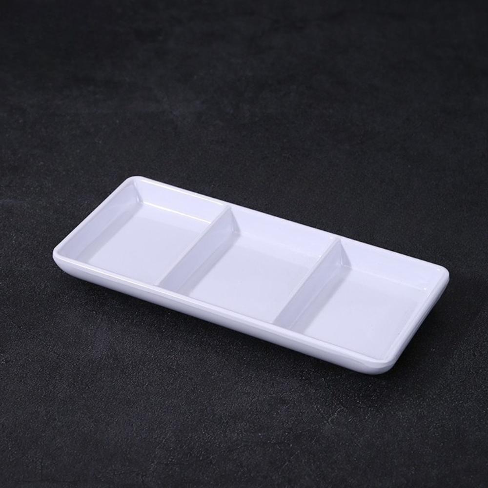 Flavor Dish Reusable French Fries Dipping Plate Multi Grid Flavor Dish Separated Hot Pot Seasoning Tray for Restaurant Kitchen