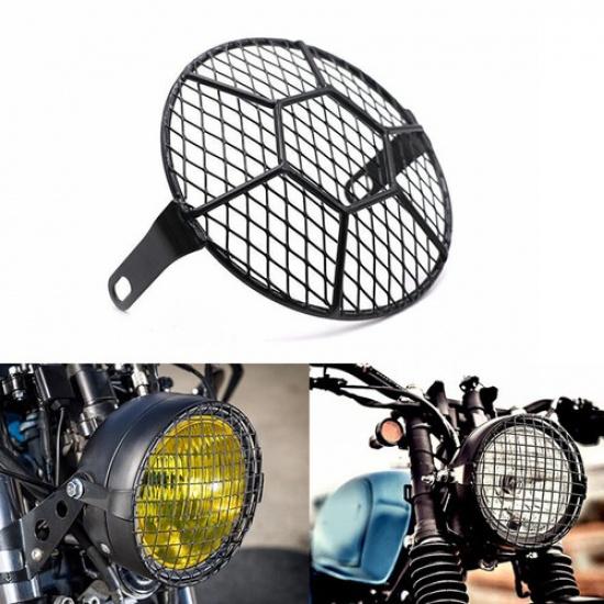 6.5" Retro Motorcycle Headlight Grill Mount Cover Bracket Fits For Cafe Racer US