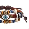 Braided PU Leather Bracelet ,Handmade Beaded ,Adjustable Length Gifts Vintage Hollow Carved