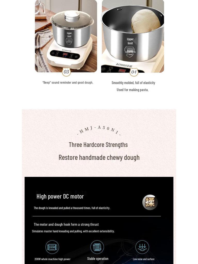 Multifunctional Automatic Dough Mixer and Kneader for Home Use