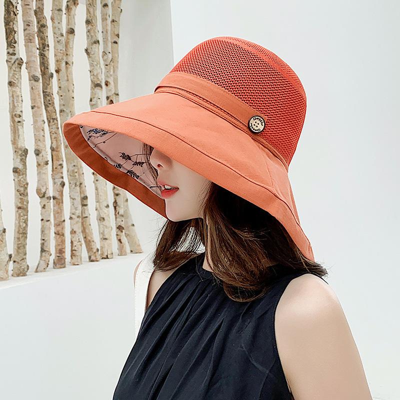 Women's Packable Mesh Sun Hat Summer Beach UV Protection UPF Wide Brim with Chin Strap
