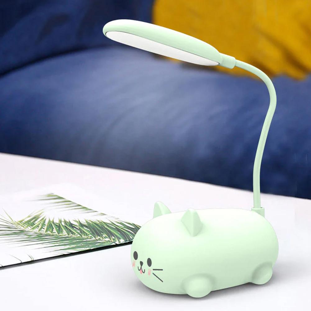 Mini lumină de noapte cu porc drăguț pentru animale de companie, încărcare prin USB, pliabil, lampă de masă mică, pentru studenți, care învață protecția ochilor, lămpi de cărți, decor de noptieră