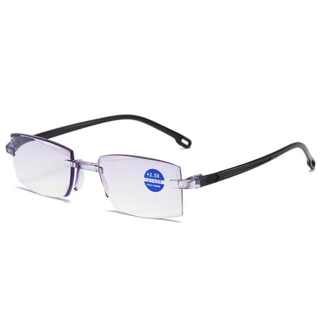 

Бифокальные очки для чтения с защитой от синего света, прямоугольная оправа без оправы, очки для близкого расстояния, готовые оптические очки, диоптрии от 0 до +4,0 4.0