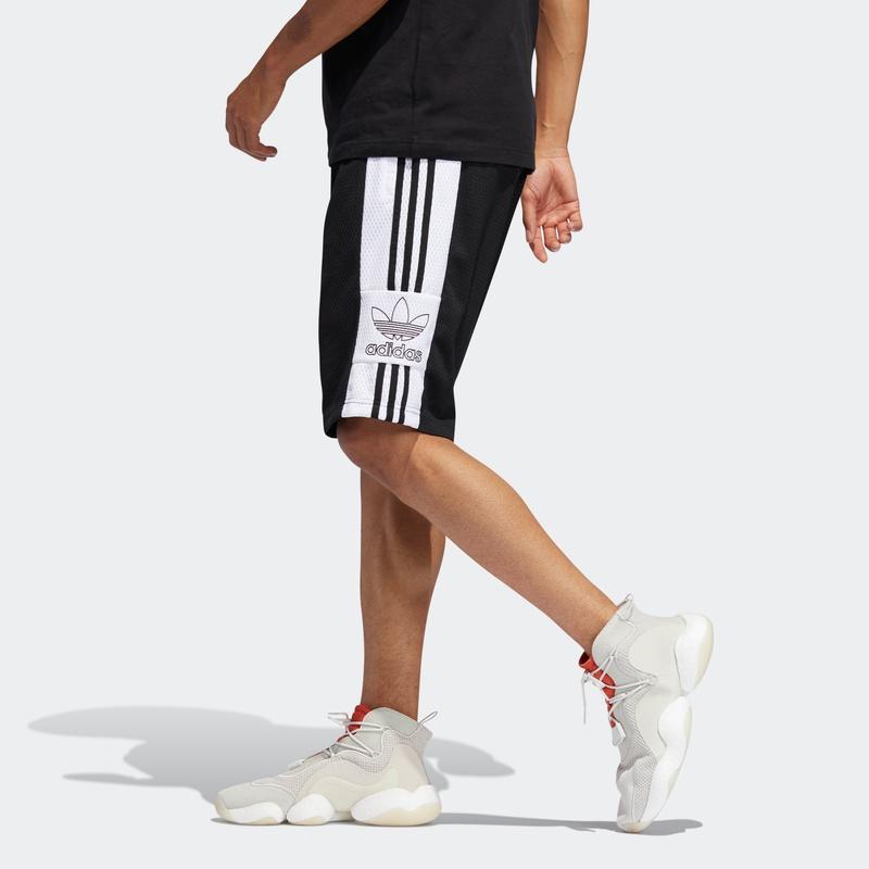 Adidas Originals Trefoil Mesh Outline Shorts Casual Sport Men Shorts Black DV3184