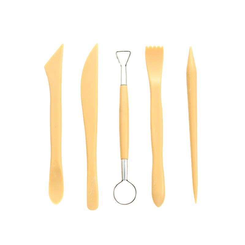 Ultra-Light Stone Pottery Clay Tools: 5-Piece Handmade Sculpting & Trimming Set