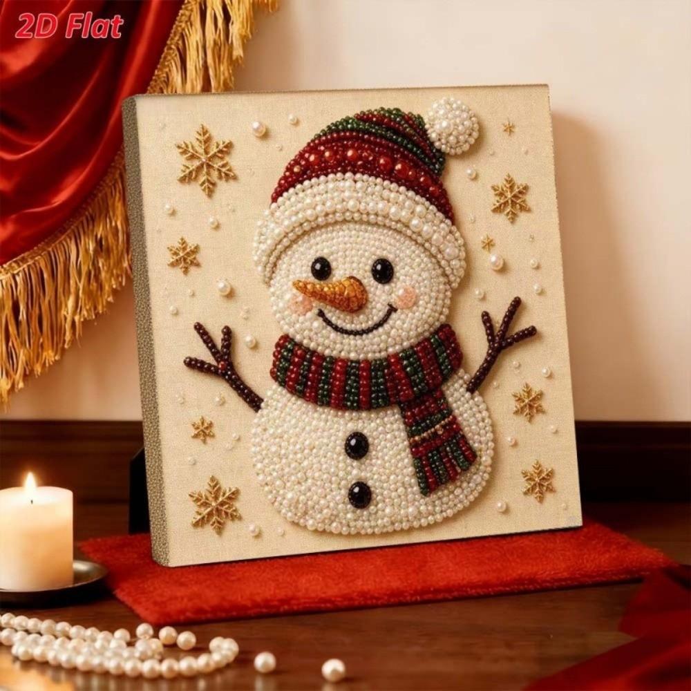DIY Craft Kit Christmas Diamond Collage 2D Flat Beaded Picture Christmas Decoration