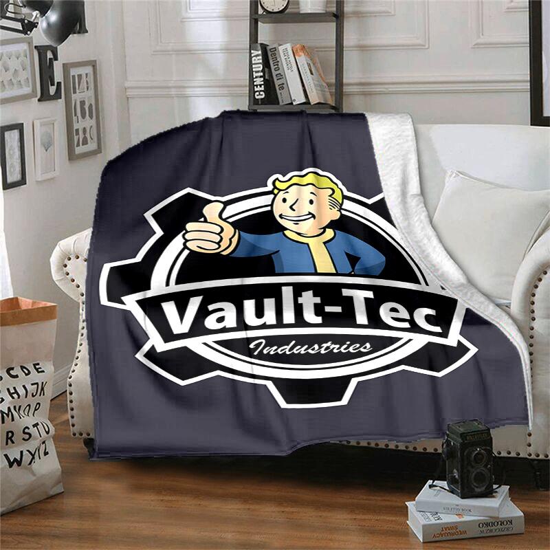 Vault-Tec Flannel Blanket Soft All-Season Throw, Design for Camping, Car Travel, Hiking Sofa, Bed, Office Perfect Gift for Parties