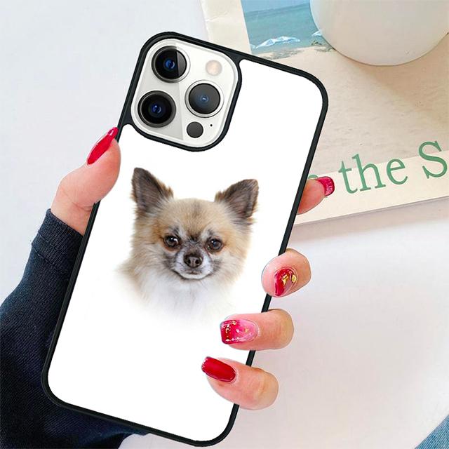 Animal Chihuahua with Flower Coque Shell For iPhone 17 Air 15 16 14 13 12 Pro Max 11 Pro Max Plus Phone Case Cover