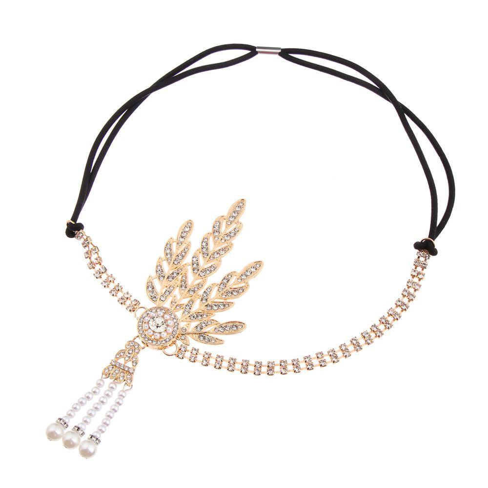 Dancing Party Diamond Headdress Elegant Dress Accessories Bridal Headpiece Gatsby Flapper Pearl Headband