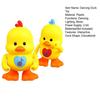 Electric Dancing Duck Toy with LED Light Music Toddlers Yellow Duck Walking Toy Boys Girls Tummy Time Interactive Crawling Animal Toy