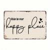 Vintage Our Happy Place Metal Wall Art Home Bar Cafe Garage Decor