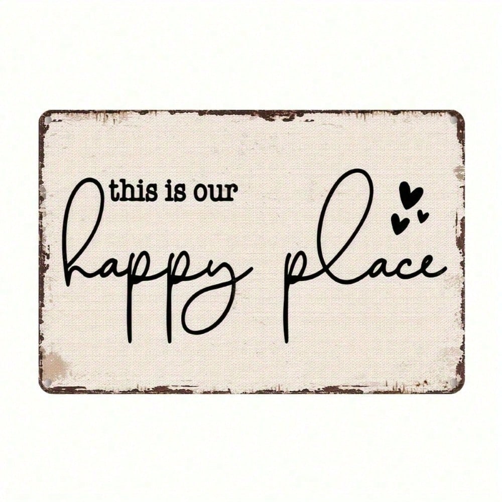 

Vintage Our Happy Place Metal Wall Art Home Bar Cafe Garage Decor 20x30cm разноцветный