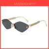 F Letter Fashion Frameless Sunglasses With Uv400 Protection For Street Style And Travel