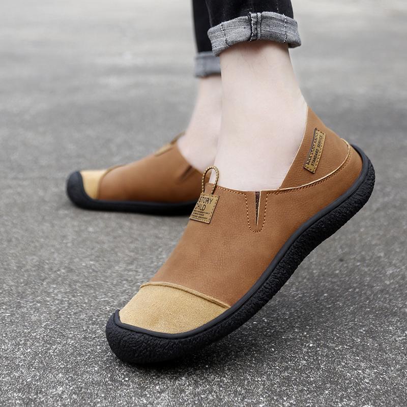 Herren Slipper Handgefertigt Lässige Lederschuhe Slip-on Fahrschuhe Mokassins