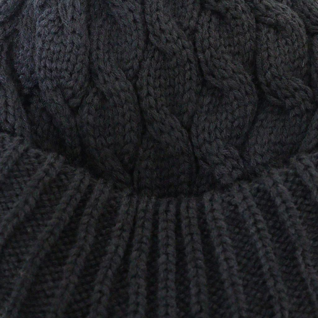Logos Strickmütze mit Zopfmuster, einfarbig, schwarzer Schirm, Farbe, Strick,