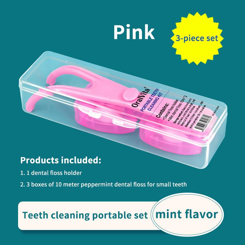 10M Dental Floss With Holder With Storage Box Teeth Cleaning Picks Reusable Replaceable Handle Stick Tool Threader For Braces
