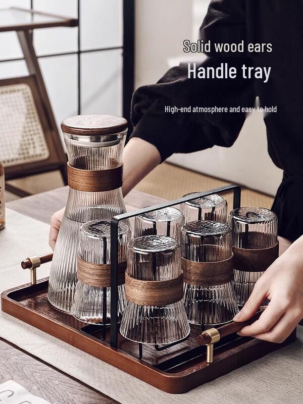 Elegant Glass Chinese Tea Set with 1.8L Kettle, 6 Cups & Tray