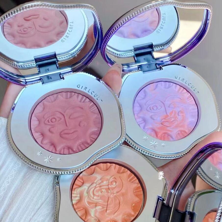 Girlcult Colorete Iluminador Emocional Mate Brillo Fino Rubor Facial Lindo Maquillaje Coreano Rubor Compacto para Mejillas