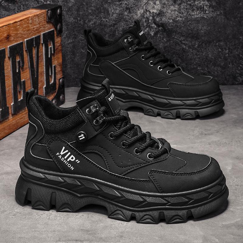 

Мужские высокие ботинки Martin в стиле ретро: Осень/Зима 2024, британский стиль, спортивный повседневный стиль, толстая подошва, нескользящая. 42