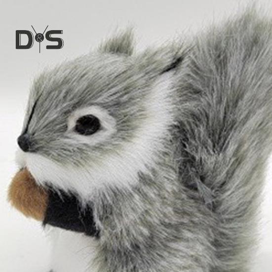 Figurină de veveriță de pluș, simulare realistă, model de veveriță, realistă, blană artificială, animale în miniatură, pentru birou, pentru birou, ornament de decorare