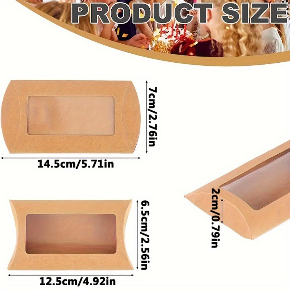 35pcs Creative Pillow Window Wedding Candy Boxes Exquisite Compact Gift Boxes Kraft Paper Box Cookie Box Packaging Box Wedding Gift Box Wedding Stuff