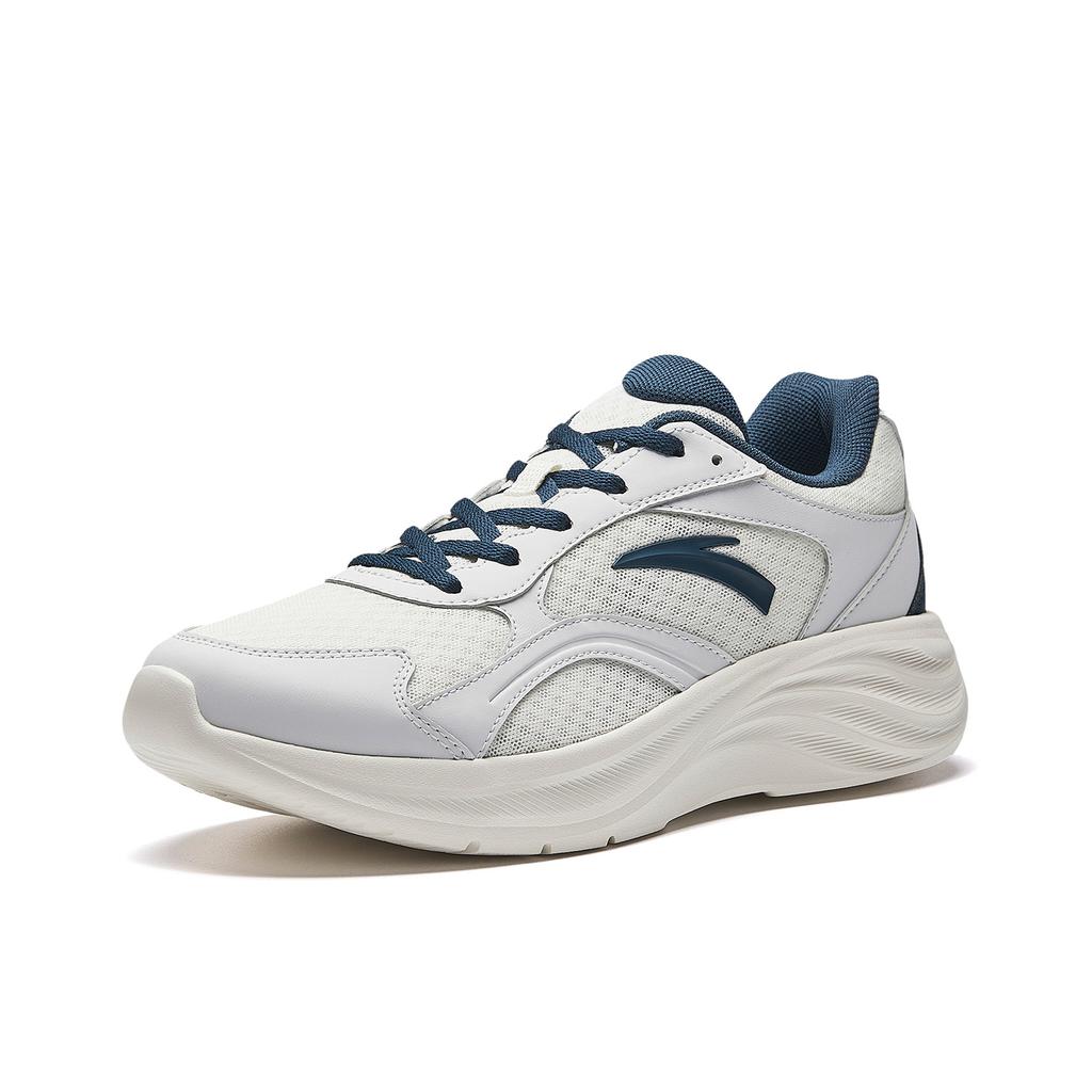 Anta Liuyun Slip Resistant Abrasion Resistant Low top Casual City Commuting Running Shoes Men's White Gray Blue 912615505-1
