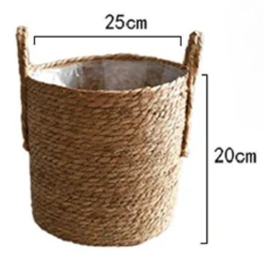 Nordic Extra Large Straw Flower Pot Seaweed Storage Basket Potted Green Plant Flower Basket Hand Woven Floor Indoor Flower Pot