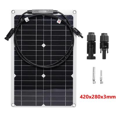 300W-(# 20W) Fleksibelt solcellepanel 18V Solcelle Med 10A-100A Kontroller Powerbank for Utendørs Camping Telefon Bil Bobil Yacht