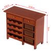 1pc 1/12 Simulation Model Mini Mahogany Wine Cabinet Wooden Drawer Cabinet Miniature Doll House Accessory Children's Toys