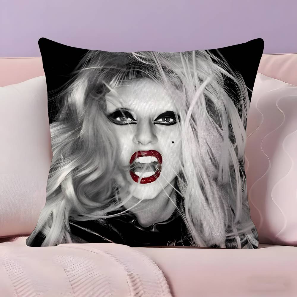 Legendäre Sängerin L-Lady Gaga Kissenbezug Kissenbezug Ultraweiches Hautfreundliches Gewebe Wolkenähnlicher Komfort & Verdeckter Reißverschluss