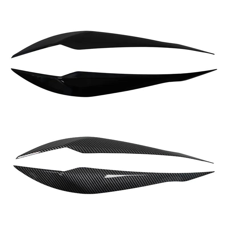 Pcs Car Headlight Lamp Eyebrows Cover Trim Stickers For BMW 3 Series F30 F35 2013-2018 Gloss Black Car Eyelids Lids ABS Carbon
