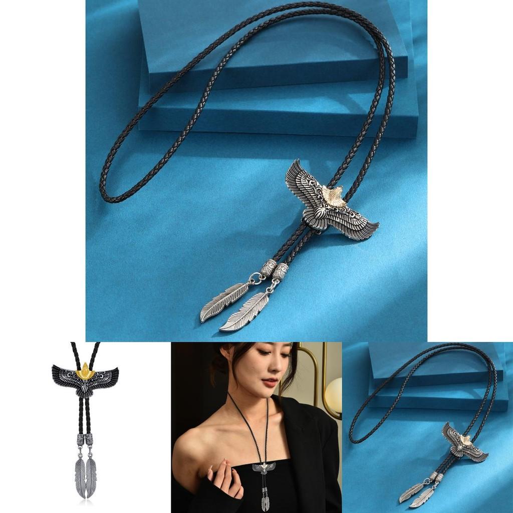 Trendy Western Bolo Tie With Gold Plated Eagle Pendant Ideal For Cowboy And Cowgirl Outfits