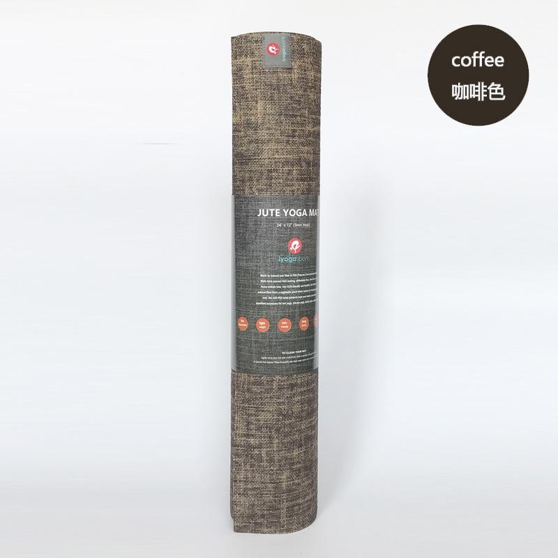 

Натуральный джутовый коврик для йоги Экологичный натуральный джутовый коврик для йоги кофейный