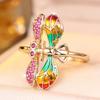 Vintage-style ring featuring a dragonfly design with enamel and glaze detailing Light luxury, diamond-studded, dynamic, and unique accessories that