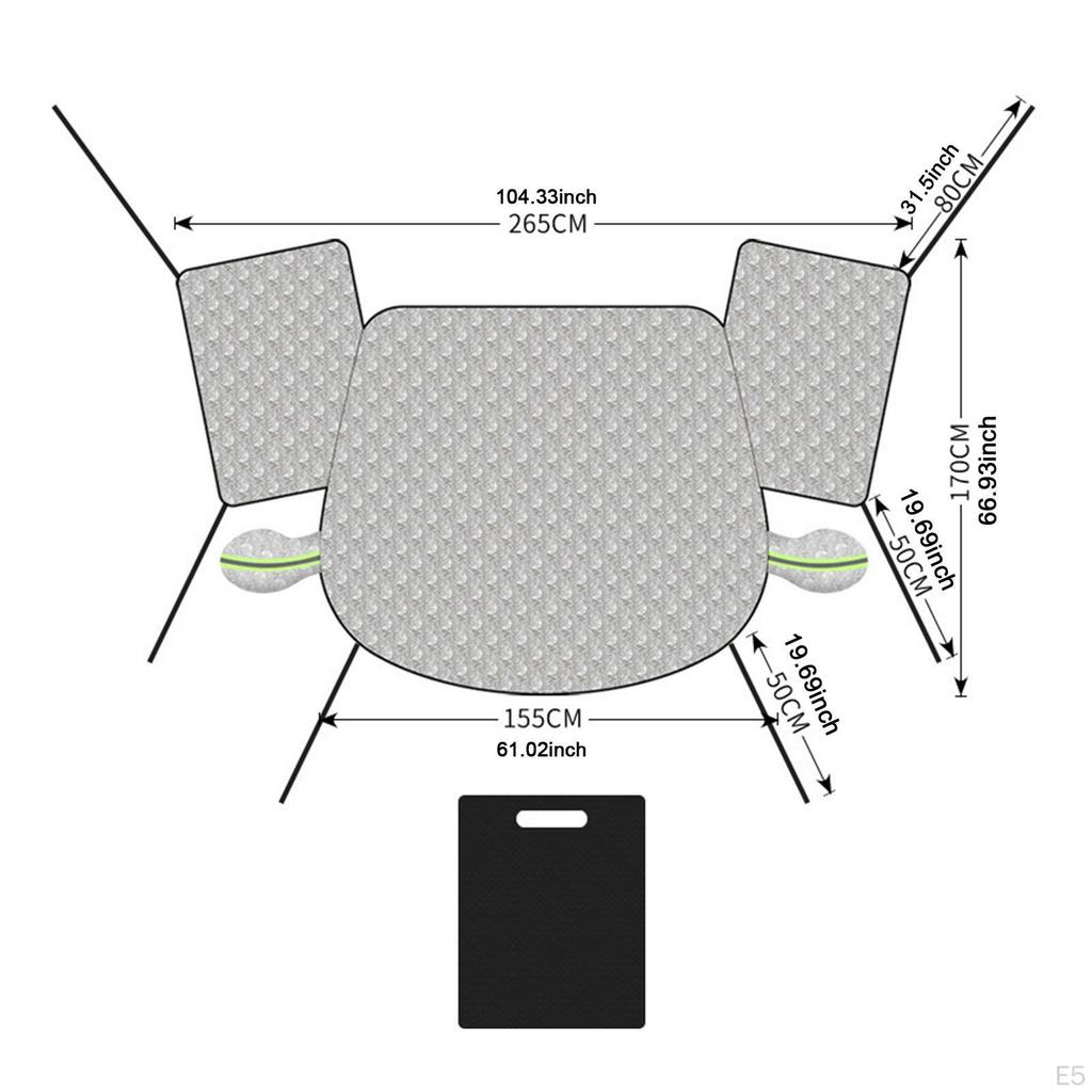 Copertura Parabrezza Auto Protezione Ispessita con Finestrino Laterale e Specchietto per Berlina La Maggior Parte delle Auto