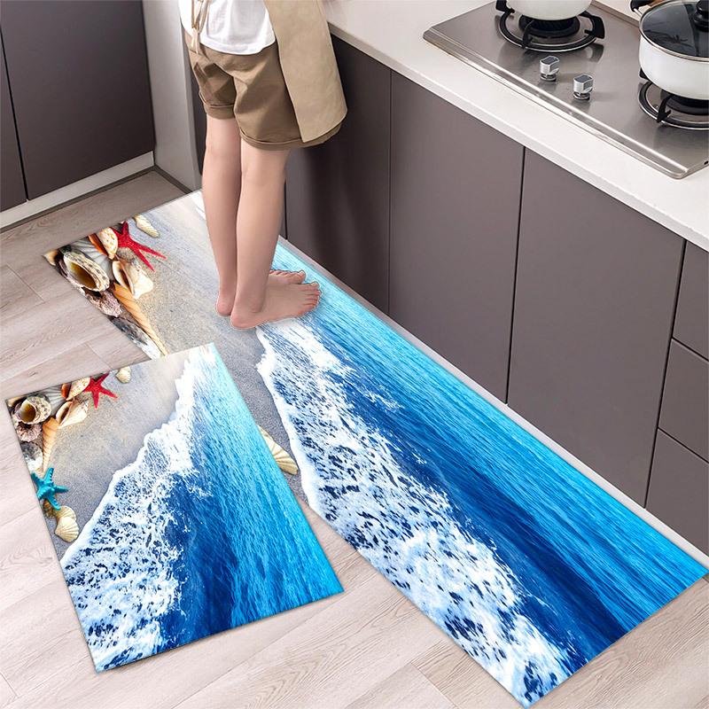 Kitchen Rugs Print Non-Slip Thick Cushioned Kitchen Mat Comfort Standing Mat for Kitchen