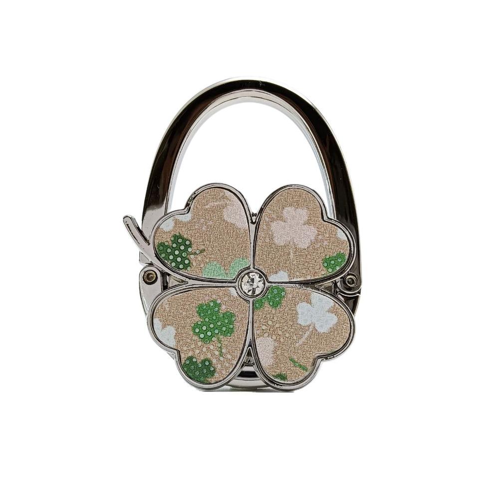 Durable Four Leaf Clover Handbag Hook Flowers Foldable Purse Hanger Creative Pretty Purse Holder for Table