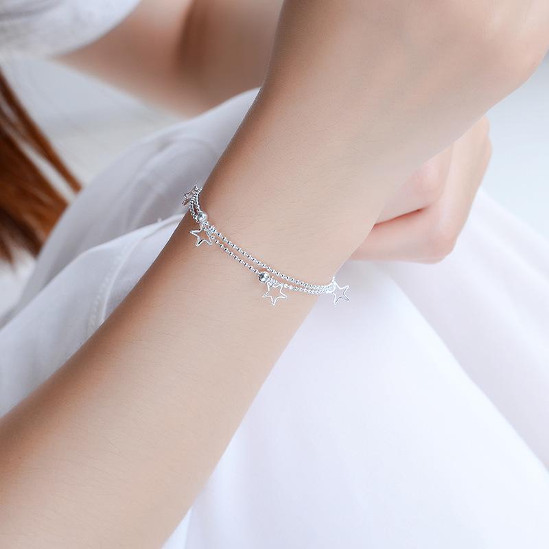 Popular Korean Fashion Double-Layer Star Bracelet Anklet for Women - Daily Jewelry