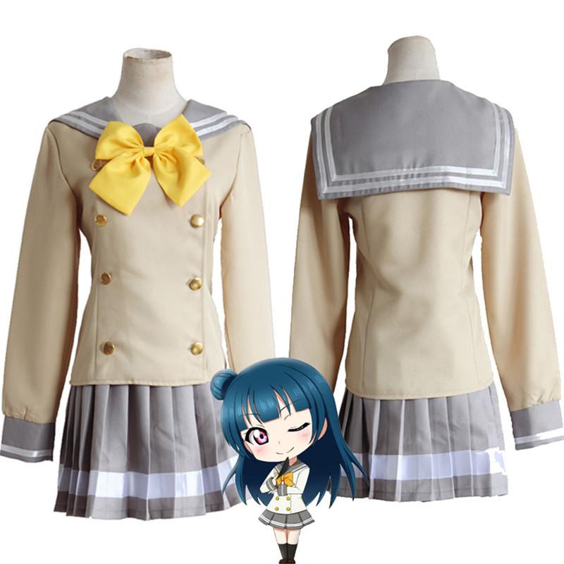 Sunshine Live Love Takami Chika Sailor Dress Jk Uniform Cosplay Gift Costume